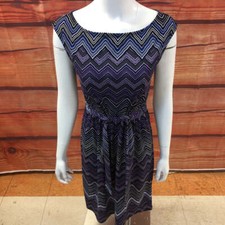 ANN TAYLOR PURPLE PRINT DRESS SZ 6 TCC