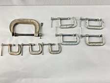 Lot of 8 Adjustable Brand C Clamps 1 x 1430 3", 4 x 1420 2", 3 x 1410 1"