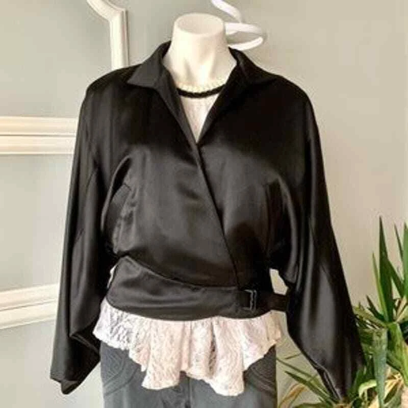 Giacca Avvolgente Vintage Gucci Silk & Lana Donna Medium 42 NUOVA