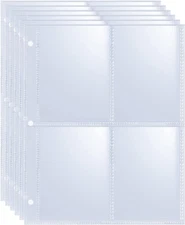 20 Pack 160 Pockets 2.5X3.5" Trading Card Sleeves,A5 Binder 4 Pocket Card Sleeve