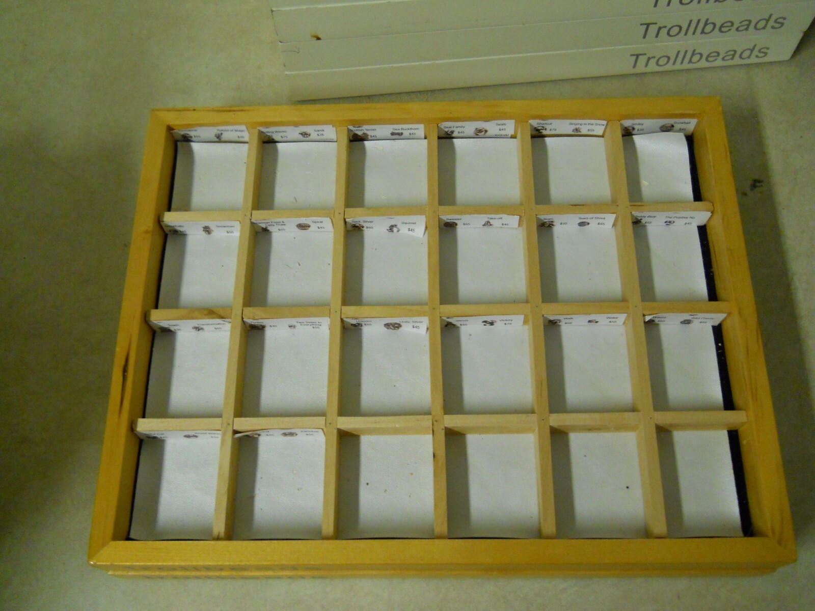Trollbeads Brown 24 Compartment Bead Display Tray Divided Stackable NO Sticks