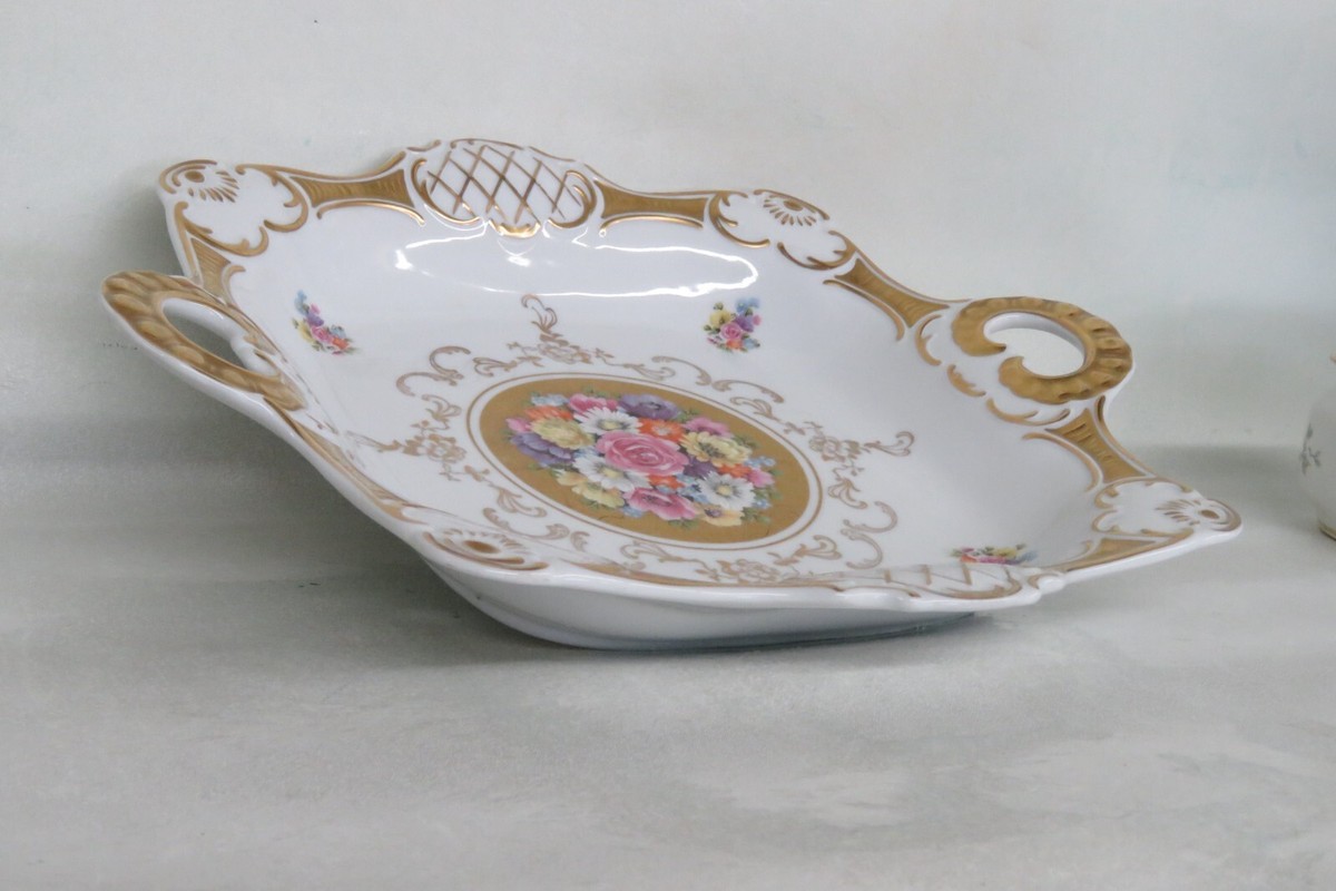 Gerold Porzellan Bavaria Porcelain Floral Serving Bowl Dish with