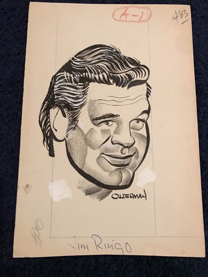 JIM RINGO DRAWING ARTWORK BY SPORTS CARTOONIST MURRAY OLDERMAN PACKERS ...