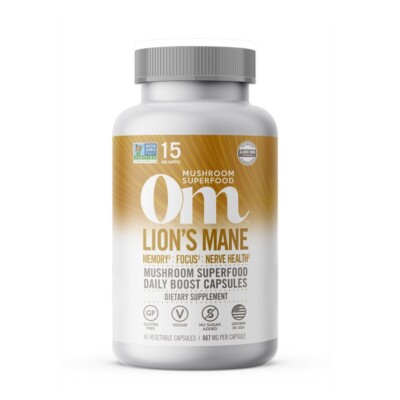 Om Mushrooms Superfood Lion's Mane Vegan Capsules - 45ct