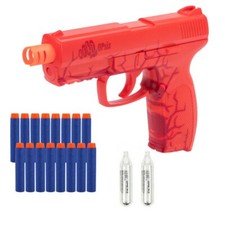 REKT Pistolet à fléchette propulsion CO2 + 56 flèches mousse + 2 caps co2 - Roug