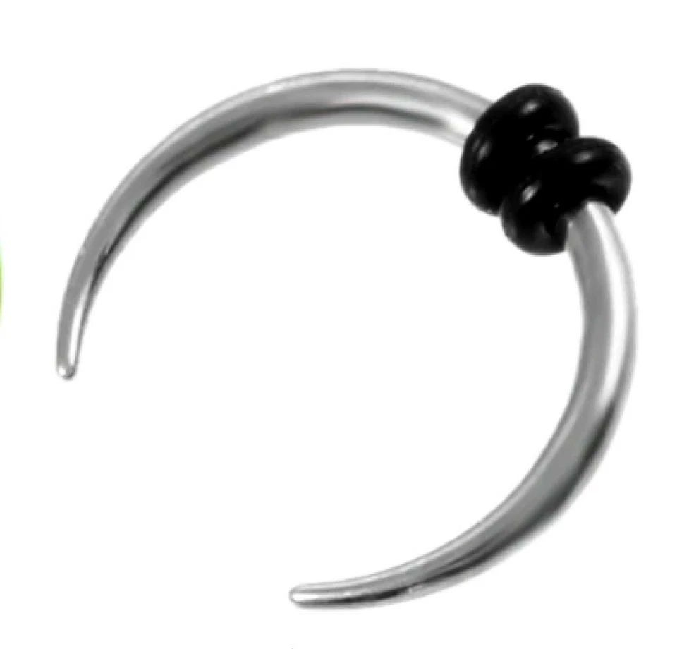 Corno di bue circolare setto argento forma C punta 10 mm 14 g (1,6 mm) acciai... - Immagine 3 di 4