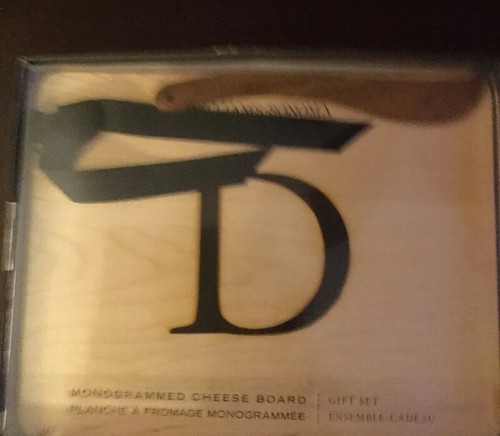 NIB Williams Sonoma Monogrammed "D" Cheese Board Gift Set - 第 2/2 張圖片