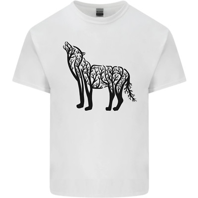 Wolf Tree Animal Ecology Herren Baumwolle Maglietta Tee Top