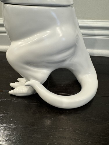 White T Rex Dinosaur Cookie Jar Canister Stoneware Target Threshold 12" Tall - Picture 4 of 20