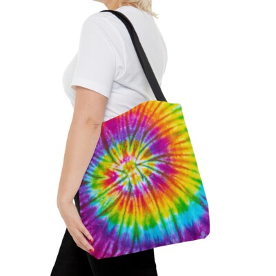 Rainbow Tye Dye Tote Bag Hippie Boho Festival Overnight Shoulder Beach Bag  Tie