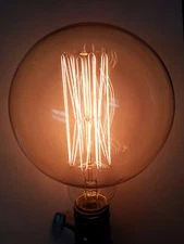 Simple Vintage G125 Edison Light Bulb E26 60W CLEAR 5" Globe Squirrel Cage