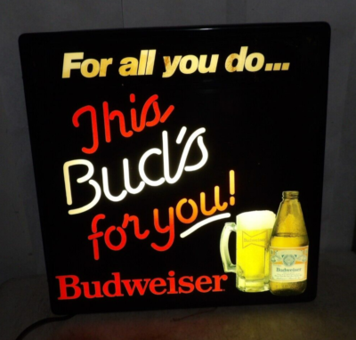 Vintage 1980s Budweiser Beer For All You Do This Bud's For