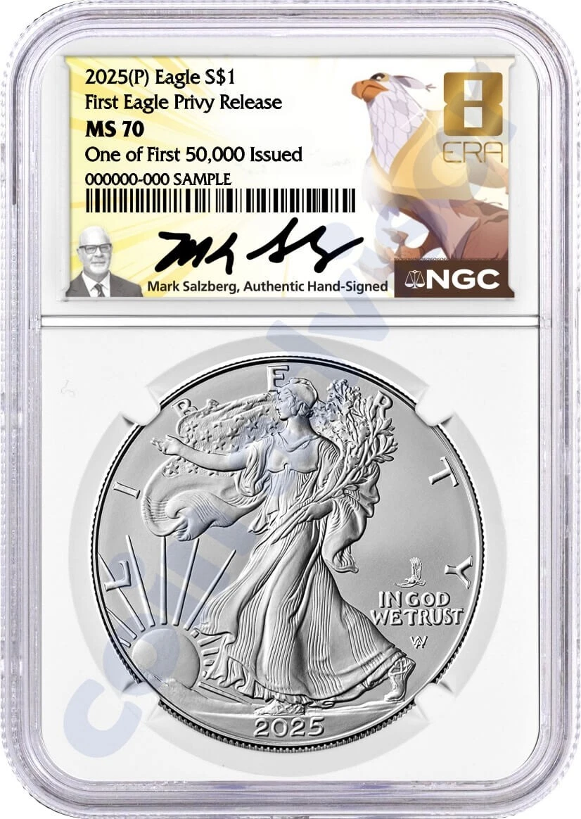 NGC MS70 2025 2オンス 純銀 女神イシス 全世界99枚のみ 2025 (P) Silver Eagle First Eagle Privy NGC MS70 One of First