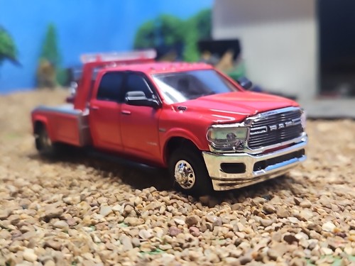 CUSTOM 1/64 2022 Dodge 3500 LARAMIE Flat bed 4x4 TRUCK Tow Fire Brush Rescue - Picture 8 of 11