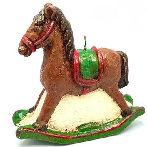 Villeroy & Boch Vtg Rocking Horse Candle Brown/Green 6" Tall Handpainted NOS - Picture 5 of 8