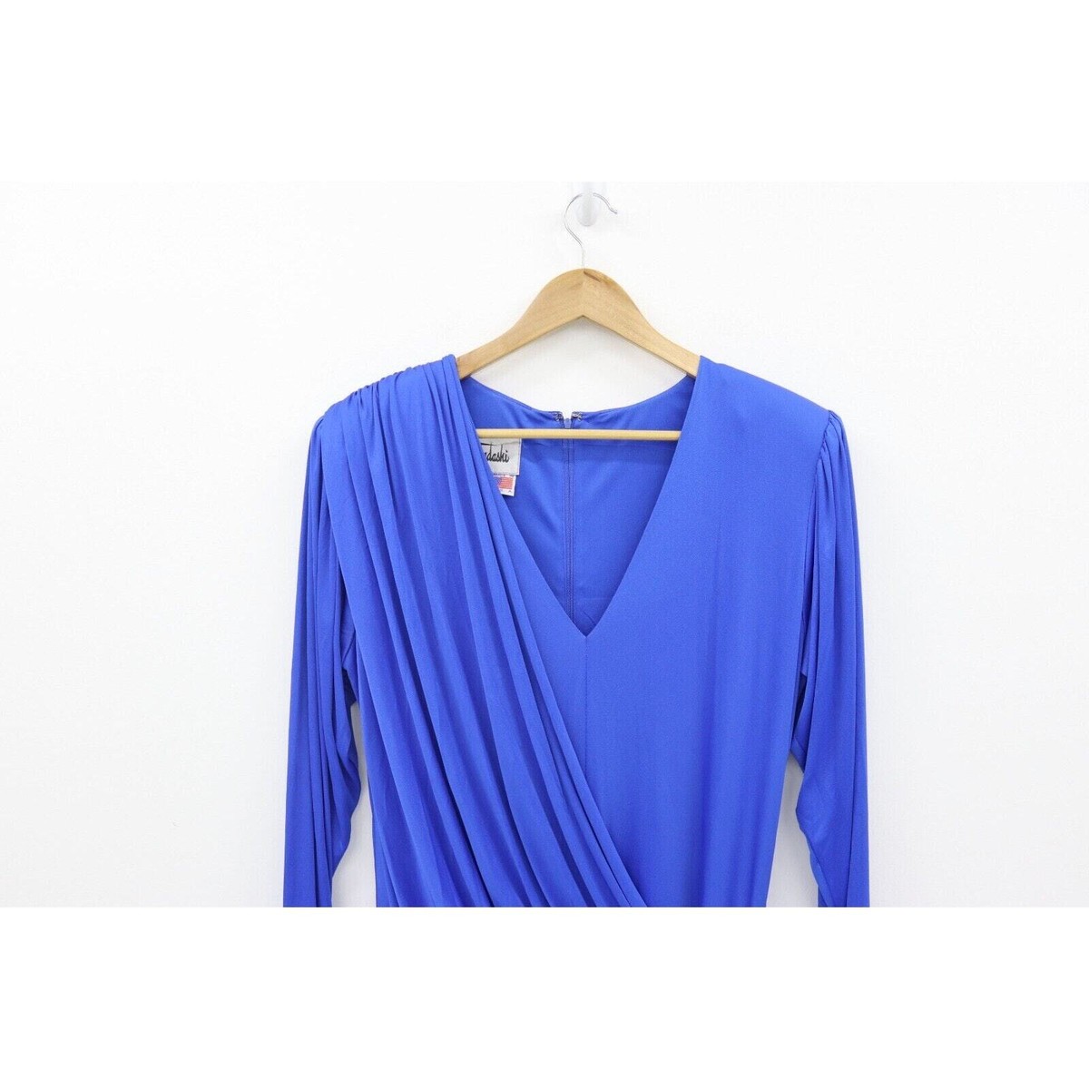 Vintage Tadashi Size 16 Royal Blue Side Diamond Detail Dress