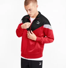 PUMA Iconic MCS Men's Size S Track Jacket Red Black White Vintage style