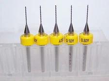 (5) NEW 0.50mm (.0197") Printed Circuit Board Drills (PCB) 100.0197.360