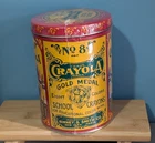Vintage 1982 No.8 Crayola Crayons Gold Medal Tin 1903 Replica Collector Sealed