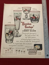 Horseless Carriage Hostess Set by Libby Glass, Toledo, OH 1950’s Print Ad