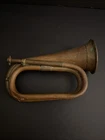ANTIQUE ORIGINAL WW1 BRITISH ARMY BRASS COPPER MILITARY BUGLE VINTAGE READ