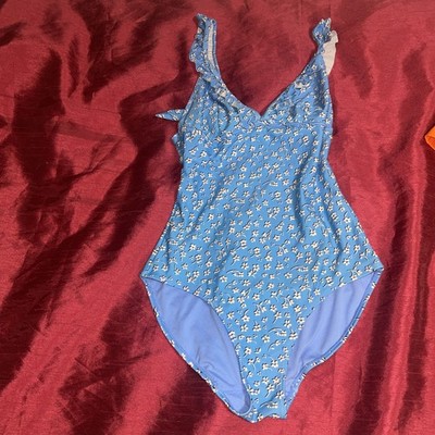 Accessorize London Juniors Cinch - Front Cut Out One Piece  Swimsuit Blue Sz 6