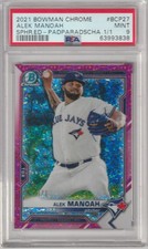 2021 ALEK MANOAH RC 1/1 BOWMAN CHROME SAPPHIRE ED. PROSPECT PADPARADSCHA PSA 9