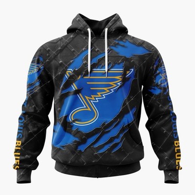 Personalized St. Louis Blues Hoodie Special Black Metal Design 
