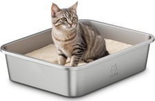 Stainless Steel Cat Litter Box, Metal Kitty Litter Box for Small Ca... Fast Ship