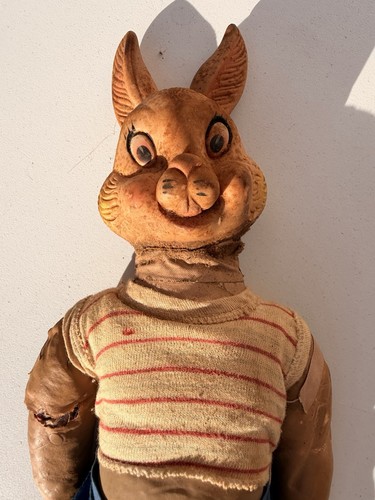 Antique Adjacent Anthropomorphic Chipmunk Squirrel Rabbit Doll 1930’s-40’s VTG