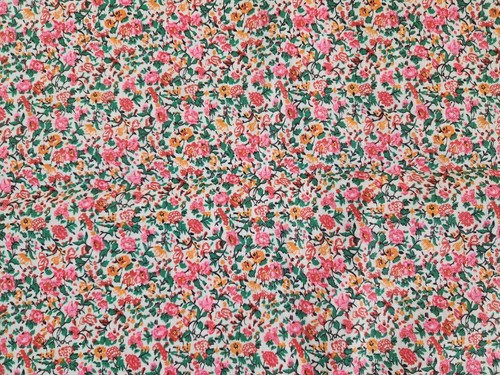 Vintage Cotton Fabric Tiny Pink Roses Florals Cottage Core / Country Roses / 3 Y - Picture 3 of 5