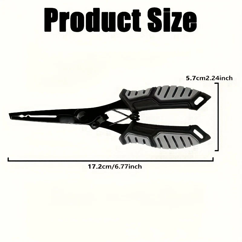 Alicates de pesca de acero inoxidable 2 piezas con mango TPR, con resorte Foto 2 de 4