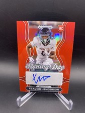 2025 Panini Prizm Draft Picks Xzavier Henderson Signing Day Auto Red Prizm /399