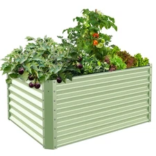 Raised Raised Box Garden Bed 48"x36"x24" Sage Green hg-0253-GY-SAGE/GREEN