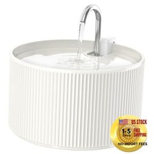 Ceramic Cat Water Fountain 2.2L/74oz - White - White-2