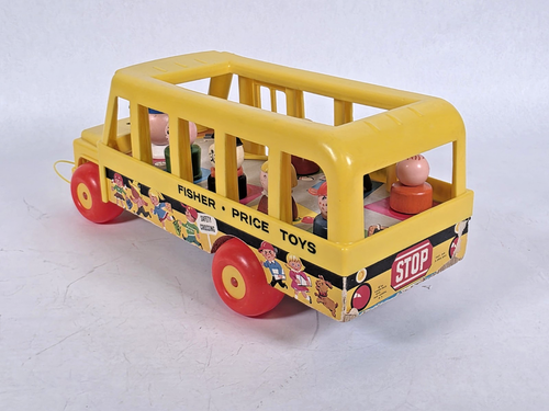 1965 Fisher-Price Little People • Yellow School Bus #192 • Plastic and Wood - Picture 7 of 16