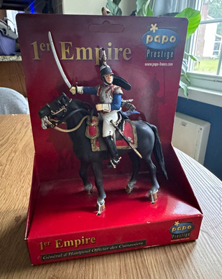 Papo Prestige 1er Empire Mounted Cuirassiers Officer on Horse Figure