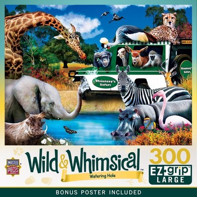 MasterPieces - Wild & Whimsical - Watering Hole 300 Piece EZ Grip Jigsaw Puzzle