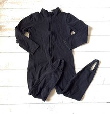 Girls 10/12 Black Bodysuit Long Sleeve Long Pants Leotard Zip Costume Size 10 12