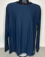 Vuori Strato Tech T Shirt Crew Neck Long Sleeve V178 Blue Men's Size Large