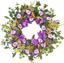 24 Inch Spring Wreaths for Front Door, Summer Door Wreath Outside, Artificial