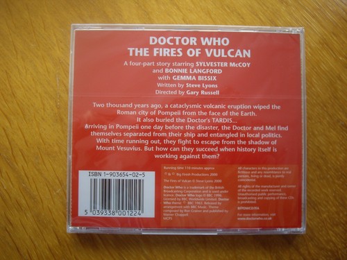 Doctor Who The Fires of Vulcan, 2000 Big Finish audio CD *SEALED, OUT OF PRINT* - Picture 2 of 2