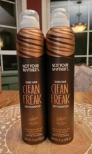 2 × Not Your Mother's DARK HAIR CLEAN FREAK Original Dry Shampoo 7 oz Set Lot 