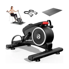 pooboo Under Desk Bike Pedal Exerciser, Quiet Magnetic Mini Exercise Bike wit...