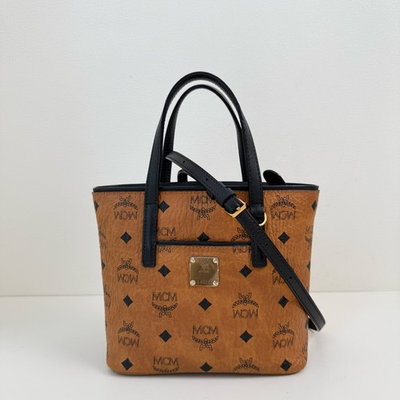 #ad MCM Pre Owned Authentic Picotin Tote Bag Monogram Free Tracked Shipping $968.15