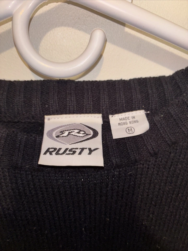 Vintage Rusty Y2K Sweater Adult Size M Skate Surf Vtg 2000s - Image 2 of 3