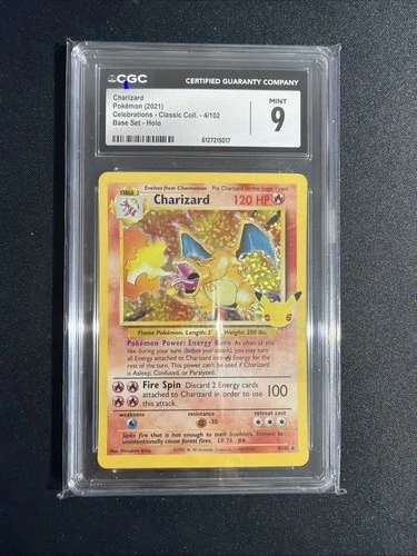 Charizard 4/102 Base Set Holo Celebrations - Classic Coll. Pokemon CGC 9 Mint