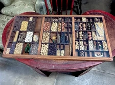 Antique Letter PRESS Printer Tray Drawer - Rustic Repurposed Wall Hanging