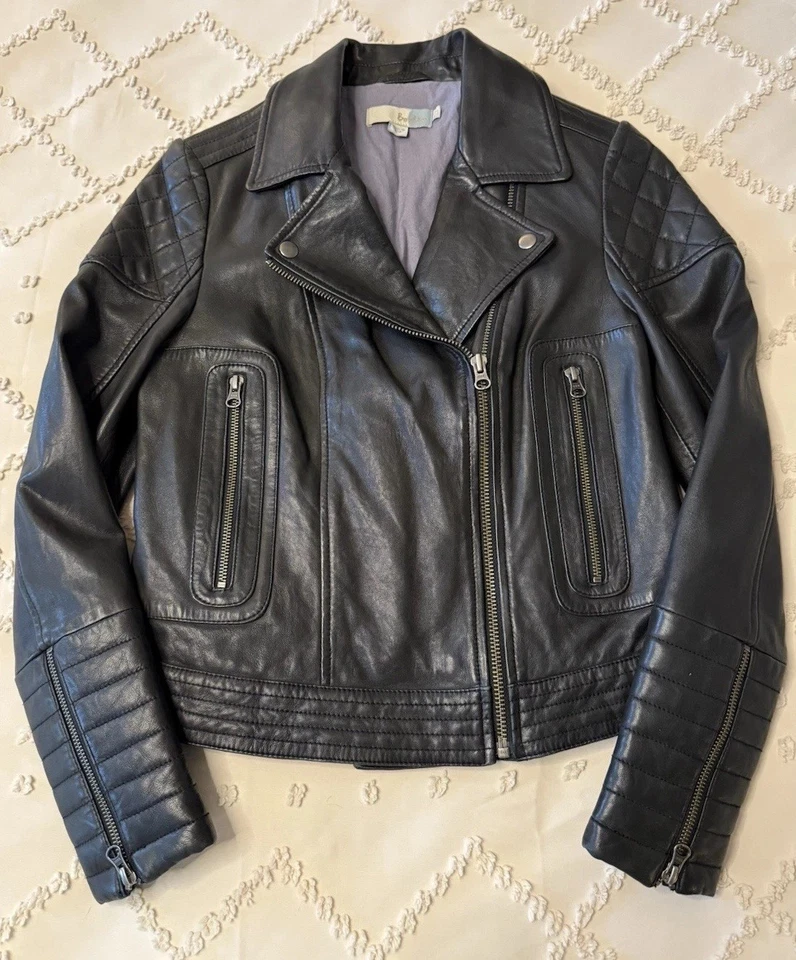 Jaqueta de couro feminina Boden tamanho 8 EUA - Imagem 3 de 4