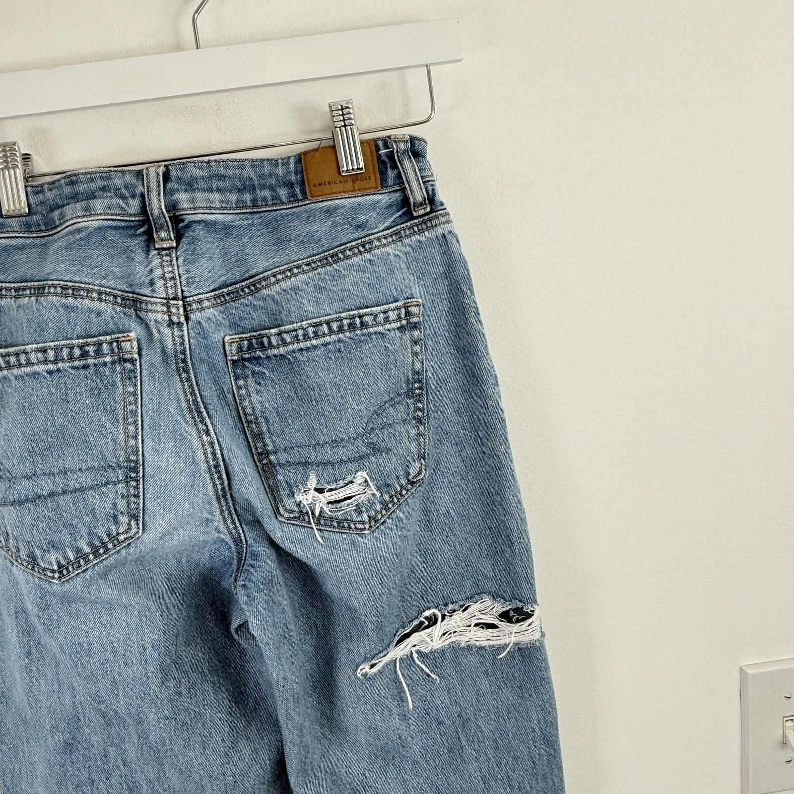 American Eagle Mom Straight Jeans Patchwork Distr… - image 7